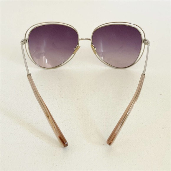 OSCAR de la RENTA Silver Oversize Teardrop Sunglasses Embellished - Picture 6 of 9